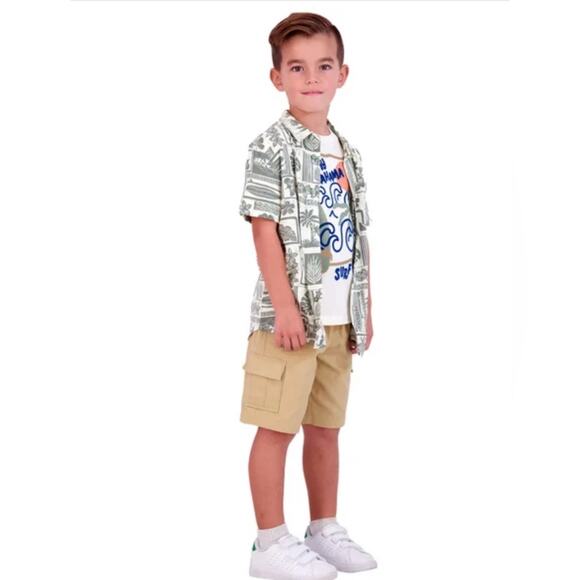 Boy’s Tropical Shirts Cargo Shorts 3 piece Set Size 5 NWT - Picture 13 of 13